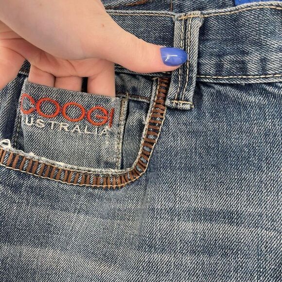 Coogi Australia Men's Distressed Relaxed Straight Jeans Blue Denim Size W34 L32 - Picture 5 of 13